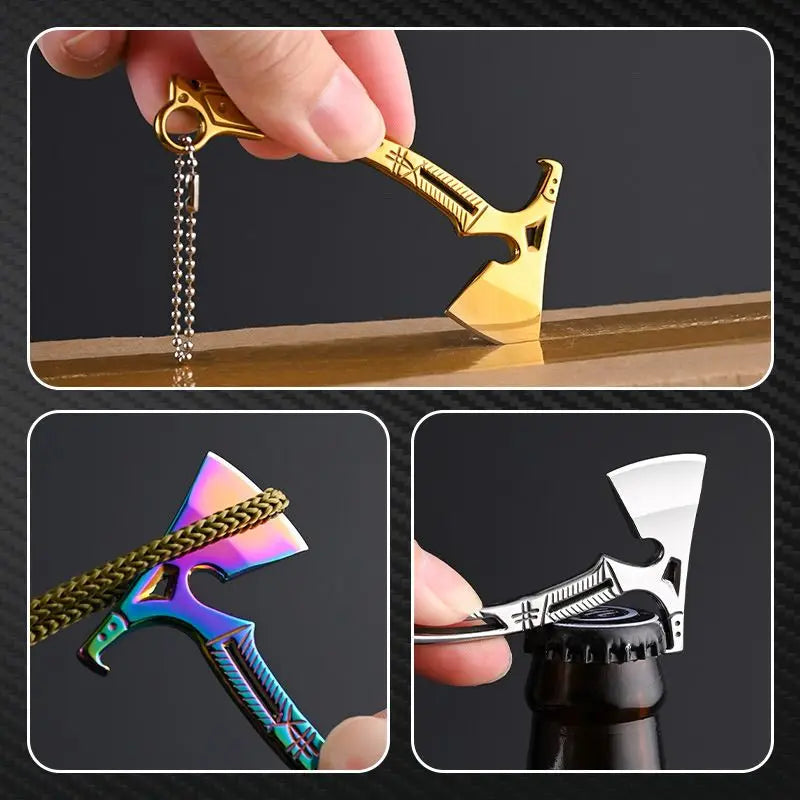 Stainless Steel Mini Kitchen Knife, Mini Hatchet, Keychain Knife, Portable Multi-Functional Bottle Opener with Sharp Blade