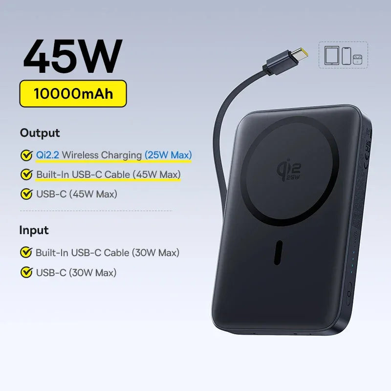 Baseus Qi2 10000mAh Magnetic Wireless Power Bank 15W