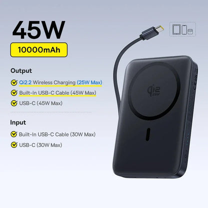 Baseus Qi2 10000mAh Magnetic Wireless Power Bank 15W
