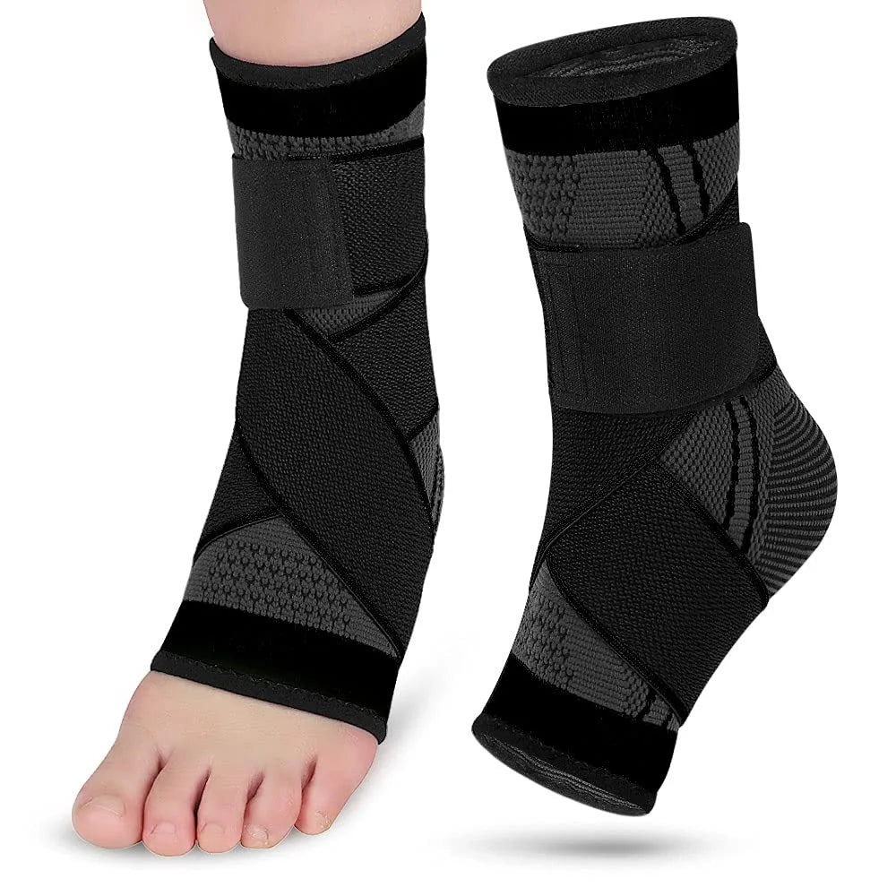 1Pcs Adjustable Ankle Brace Compression Sleeve, Arch Support & Foot Stabilizer, Elastic Wrap for Plantar Fasciitis, Achilles