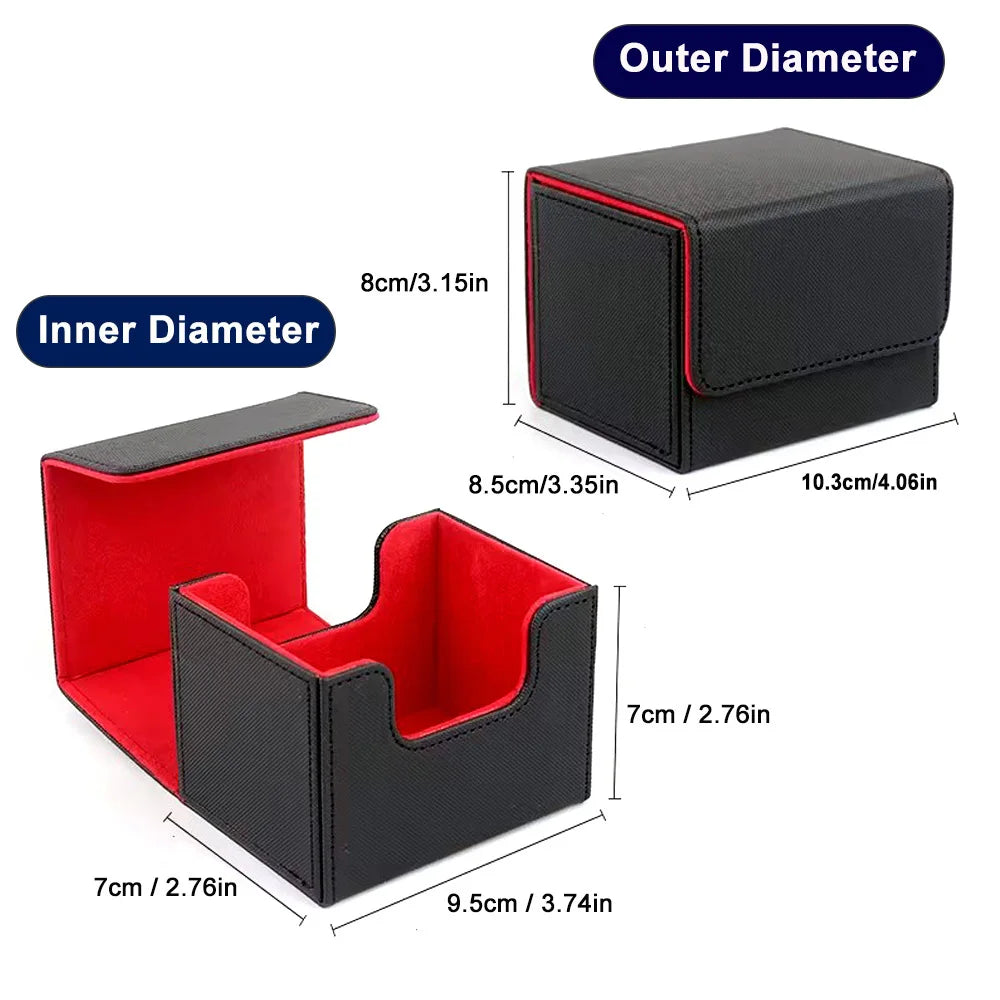 Premium Pu Leather Card Storage Box Large Capacity Sleek Minimalist Style For Sport Cards  Game Decks Durable Portable Organizer