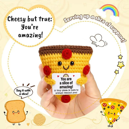 Positive Energy Crochet Doll Pocket Hug Handmade Knitted Plush Potato Plant Avocado Bee Turtle Duck Funny Emotional Support Gift - Urbizia