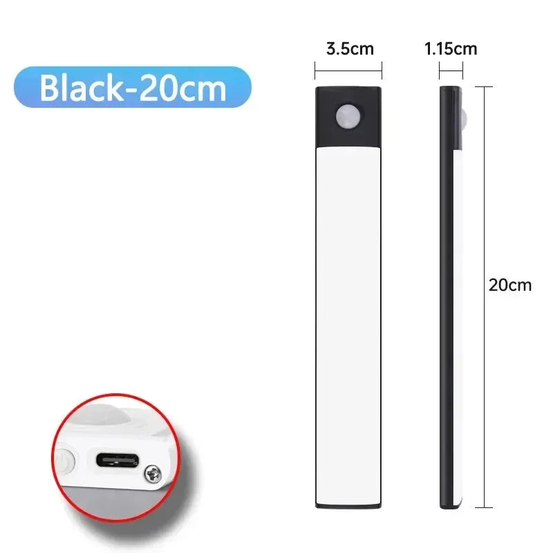 LED Cabinet Light USB Type-C Rechargeable Motion Sensor Led Lamp for Kitchen Wardrobe Cabinet Lighting 20cm/30cm/40cm/50cm/60cm - Urbizia
