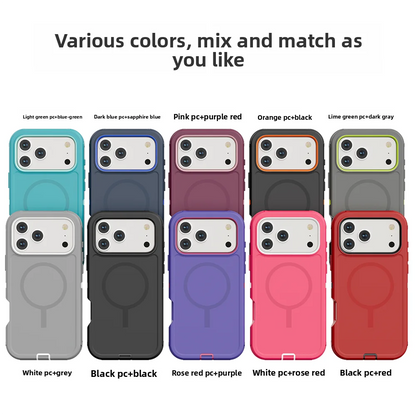 Rugged Armor OTT Defender Box Magnetic Phone Case For IPhone17 Pro Max Air 16 15 14 13 12 For Magsafe Shockproof Protect Cover