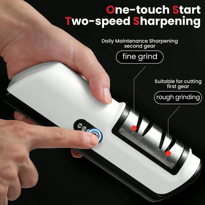 Rechargeable Electric Kitchen Cutlery Polisher, 2 Speed Adjustable Household Cutlery Care Machine, Multi Function Maintenance Accessory Suitable For Kitchen Cutlery And Scissors, Compact Small Kitchen Gadget For Daily Home Us