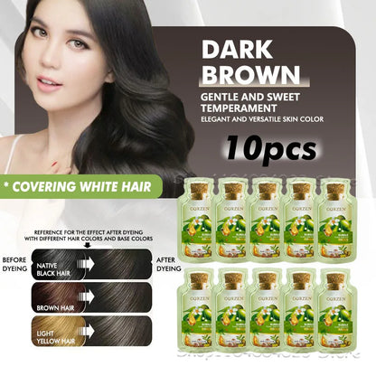 1/10 packs Pure Natural Herbal Hair Dye Shampoo 5 Minutes Change Hair Color Non-irritating Repair Gray White Hair Care Women Men