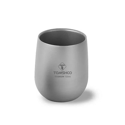 Tomshoo Titanium Cup Insulated Double Wall Drink Cup Outdoor Camping Titanium Water Cup for Camping Hiking Cool Camping Gear - Urbizia