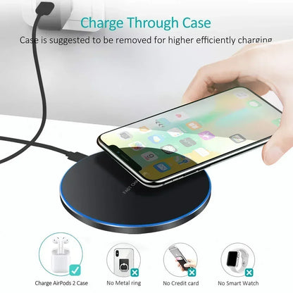 300W Fast Wireless Charger Pad For iPhone 16 15 14 13 12 X Pro XS Max Samsung Xiaomi Huawei Phone Wireless Charging Dock Station - Urbizia
