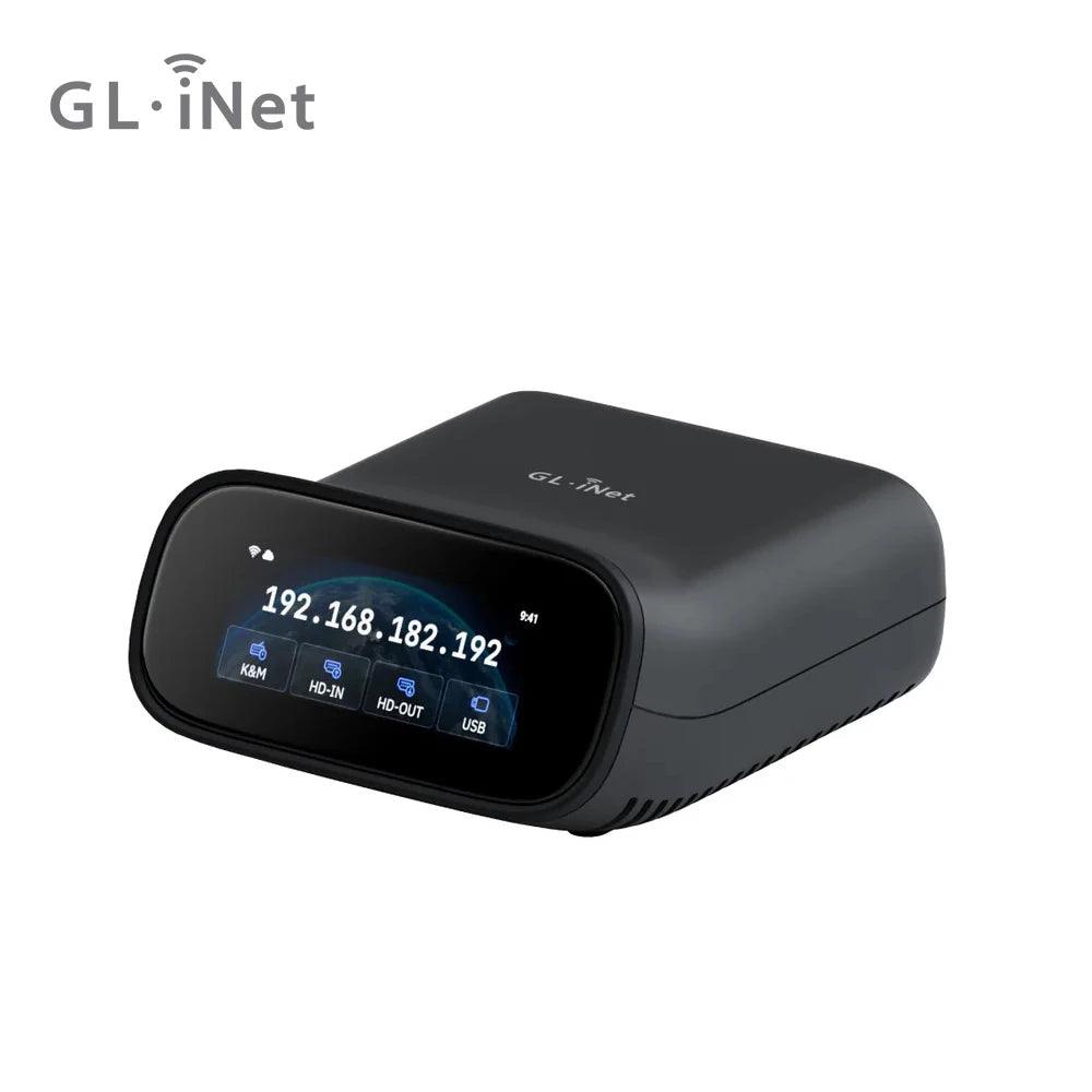 GL.iNet Comet Pro (GL-RM10) Remote KVM Over Wi-Fi, Dual Band Wi-Fi 6, 4K 30FPS Passthrough, Touchscreen, 32GB eMMC,Tailscale Support Remote Access Control and ATX/fingerbot for Disaster Recovery, Home Office