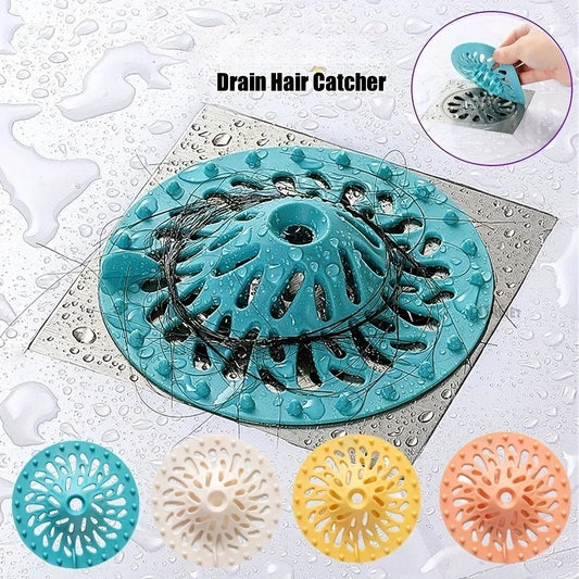 Shower Drain Hair Catcher & Strainer – Easy Install Anti-Clog Cover