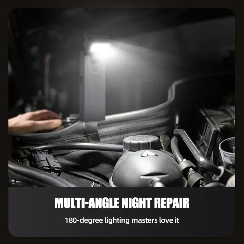Magnetic Work Light Rechargeable COB Flashlight Suitable for Night Work Emergency Lamp Night Light Small Car Lamp - Urbizia