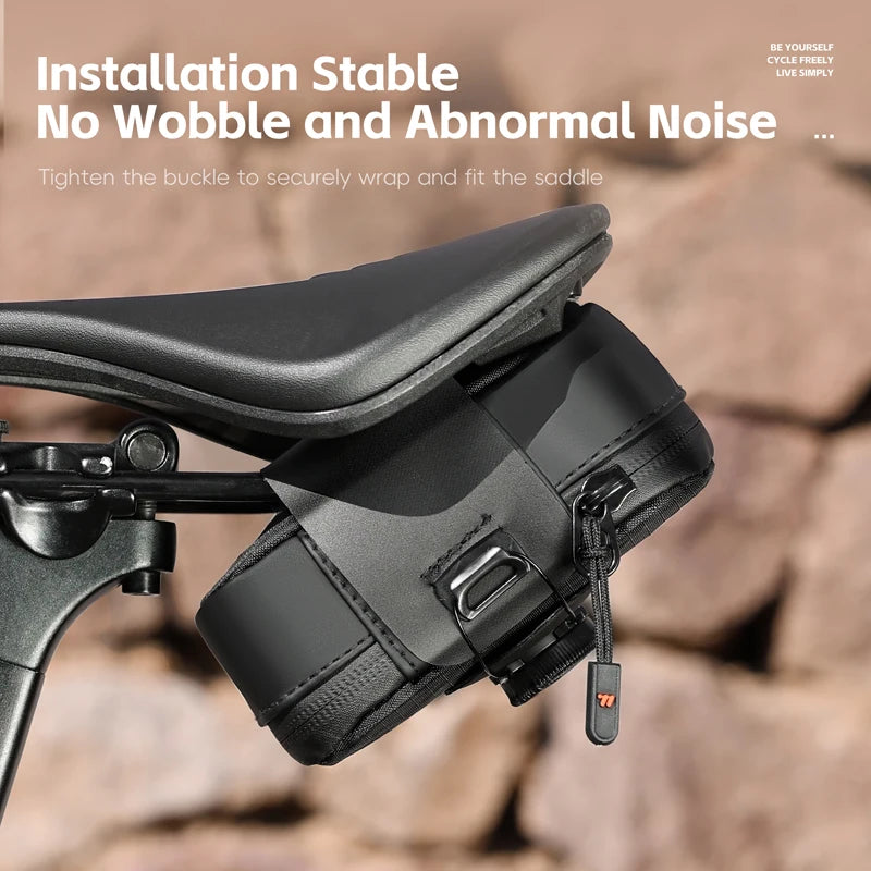WEST BIKING Bicycle Saddle Bag 0.2L Knob Self Locking Tail Bag Portable Cycling Tool Bag Waterproof Bike Bag Bike Accessories