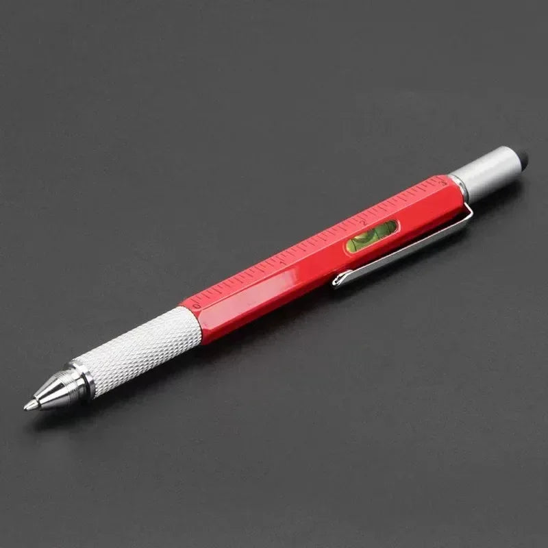 7 in 1 Multifunctional Pen Touch Screen Stylus Capacitive Pen with Screwdriver Ruler Levelgauge Refillable Ballpoint Pencil Tool - Urbizia