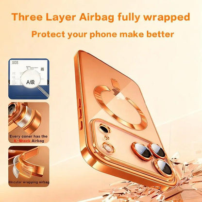 iPhone MagSafe Clear Case – Plating Soft TPU Magnetic Cover
