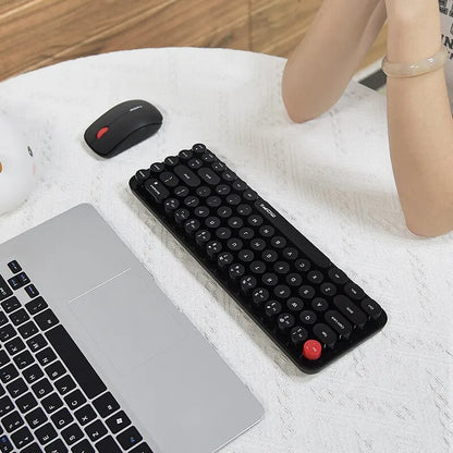 MOFII Wireless Keyboard and Mouse, Cute Colorful 68 Round Keycap Compact Keyboard for Computer, Computer, Desktop, Laptop