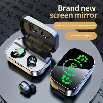 A Pair Of True Wireless Earbuds With Digital LED Battery Display, TWS In Ear Headphones With ENC Noise Reduction Function, Built-In Condenser Microphone, Sports And Fitness Headphones, Deep Bass, Type-C Rechargeable Case, Lit