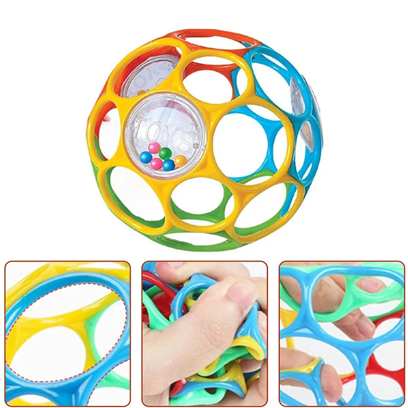 Soft Baby Grasping Rattle Ball with Bell – Early Education Sensory Toy