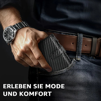 Slim RFID Blocking Men's Wallet with Pop up Card Holder Automatic Credit Card Case