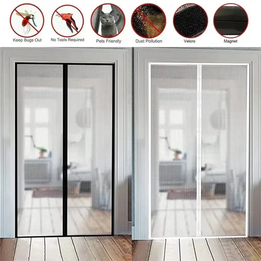 Magnetic Mosquito Net Door Curtain – Auto-Close Polyester Mesh Screen
