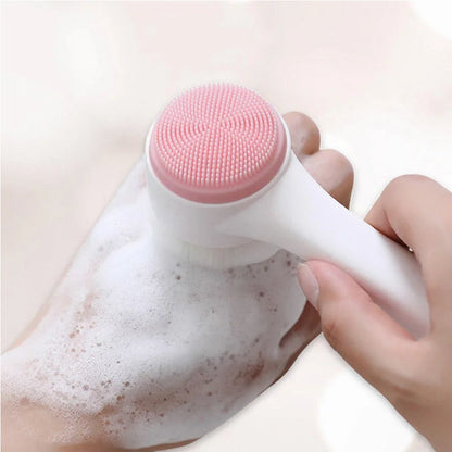 Double-Sided Silicone Facial Cleansing Brush