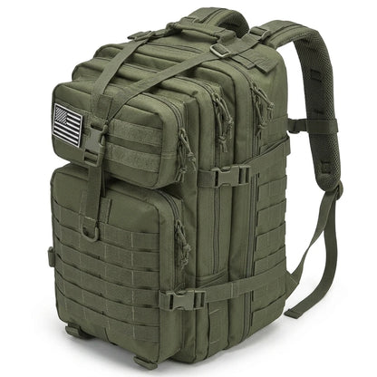 Men 45L Tactical Backpack Molle Bug Out Bag Survival Emergency Water Resistant Outdoor Hiking Camping Travel Rucksack Large Capacity EDC Everyday Carry Commuter Work School Laptop Daypack Trekking Cycling Durable Wear Resista