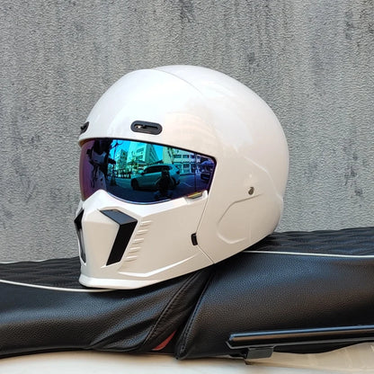 ORZ motorcycle retro helmet cruise men's and women's combination full helmet scorpion helmet reserved Bluetooth headphone slot