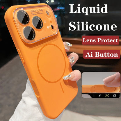 Original Advanced Liquid Silicone For Magsafe Case For iPhone 18 17 Pro Max 16 15 14 Magnetic Charging Glass Lens Protect Cover