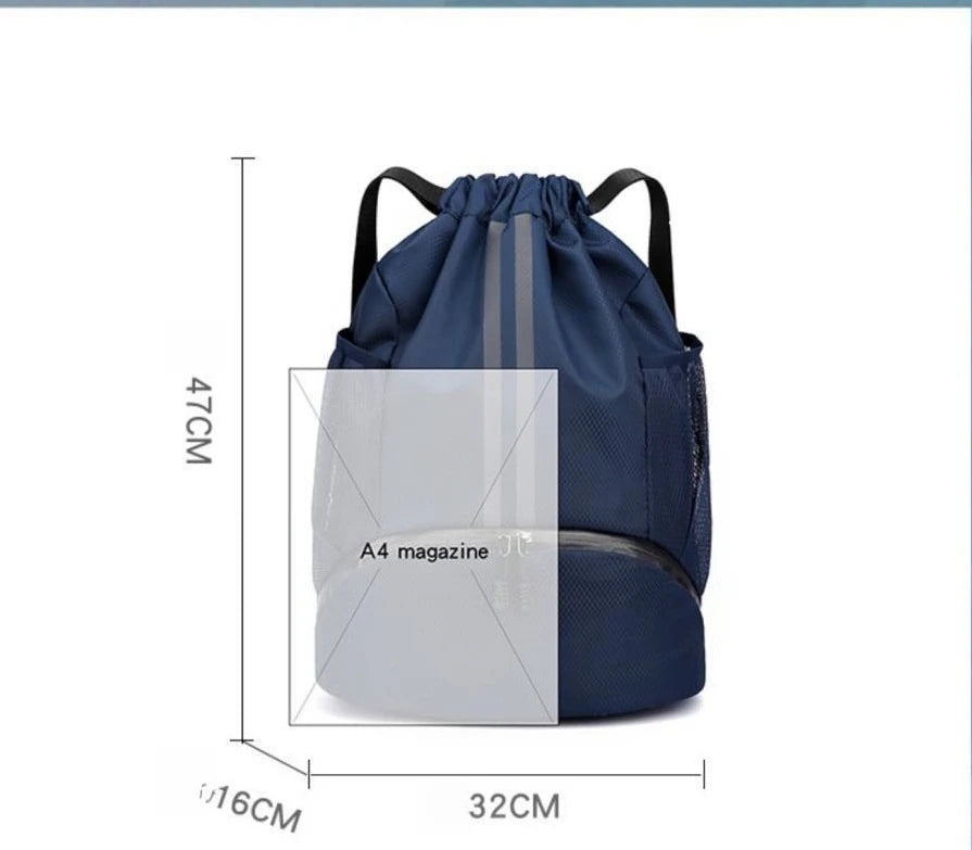 Basketball Football or Swimming Bag Dry Wet Separation Swimsuit Storage Bag Sports Backpack Training and Fitness Drawstring