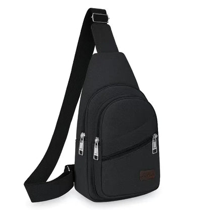Men'S Chest Bag Retro Canvas Waterproof Shoulder Bag Large Capacity Multi Pocket Crossbody Bag Outdoor Sports Travel Chest Pack