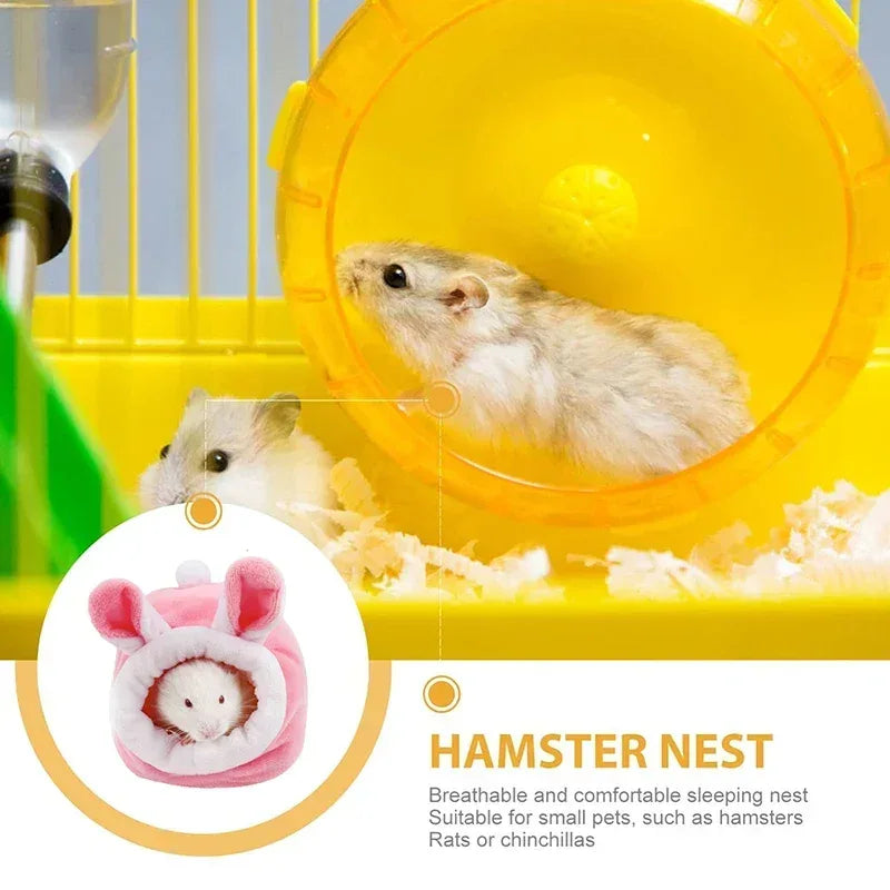 Hamster Cotton Nest Pet Warm Winter Supplies Winter Sleeping Bag House Small Fossa Gold Silk Bear House Mouse Nest Sleeping Bag - Urbizia