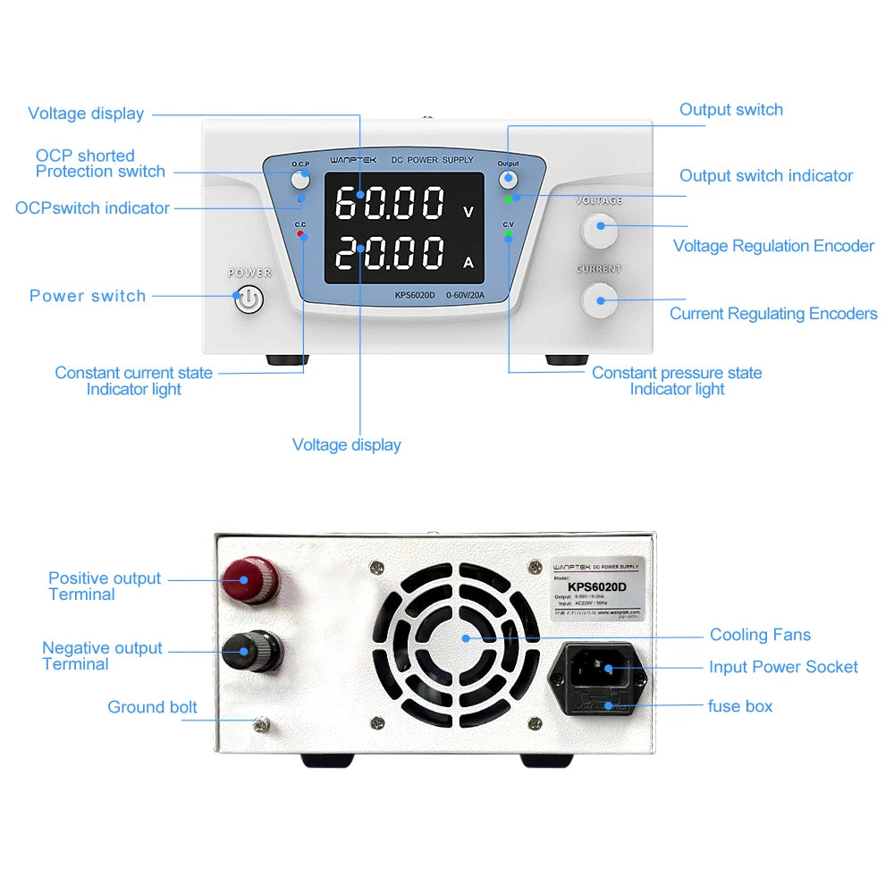 Lab DC Stabilized Power Supply Adjustable Variable Digital Regulated Power Supply 100V 60V 30V 15V 10A 20A 40A 60A Bench Source