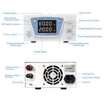 Lab DC Stabilized Power Supply Adjustable Variable Digital Regulated Power Supply 100V 60V 30V 15V 10A 20A 40A 60A Bench Source