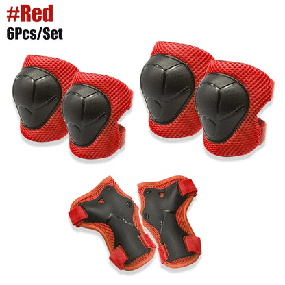 6pcs Kids Knee Pads and Elbow Pads Set,Knee Pads for Child Youth 3-15 Years W/ Adjustable Strap for Roller Skates Skateboard