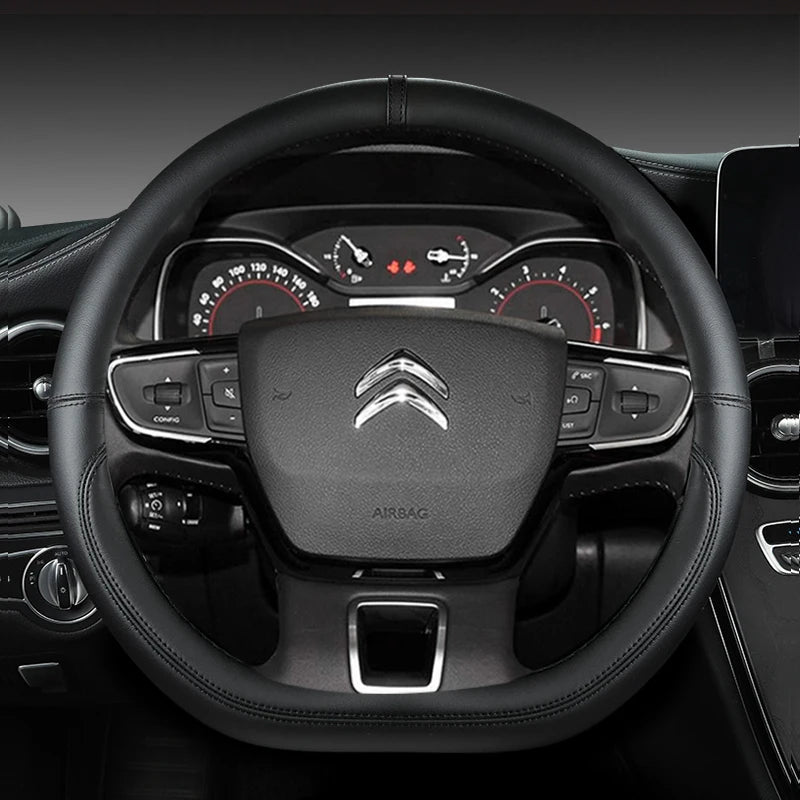 D Type Steering Wheel Cover For Citroen C3 II III 2009 - 2019 2020 C3 AIRCROSS 2017 2018 2019 2020 2021 Berlingo 3 C4 Picasso 2