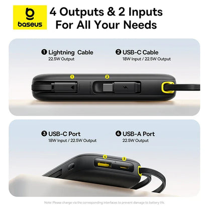 Baseus 22.5W 10000/20000mAh Built-In Cable Power Bank