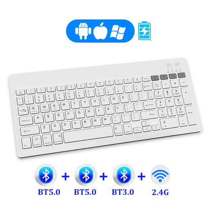Dual-Mode Bluetooth 5.0 Keyboard 2.4G Wireless Keyboard 3-BT Rechargeable Gaming Keyboard For Laptop Tablet Android iOS Windows