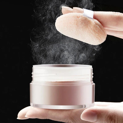 Hydrating Flawless Setting Powder,Natural Nude Finish Oil Control Strong Concealer for All Skin Types Fine Powdery Face Makeup