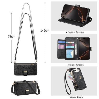 PU Leather Zipper Crossbody Flip Wallet Card Slot Phone Case For Samsung Galaxy S26 Plus S26 Pro S26 Ultra A57 Wrist Strap Cover