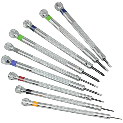 9 in 1 Precision Screwdriver Set with 9 Extra Blades, Rotating Stand for Watch Eyeglass Electronics Repair Tools