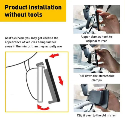 Car Baby Mirrors Interior Rear View Mirror Wide Angle Convex Rearview Mirror Anti Glare Large Vision Panoramic Auxiliary Monito - Urbizia
