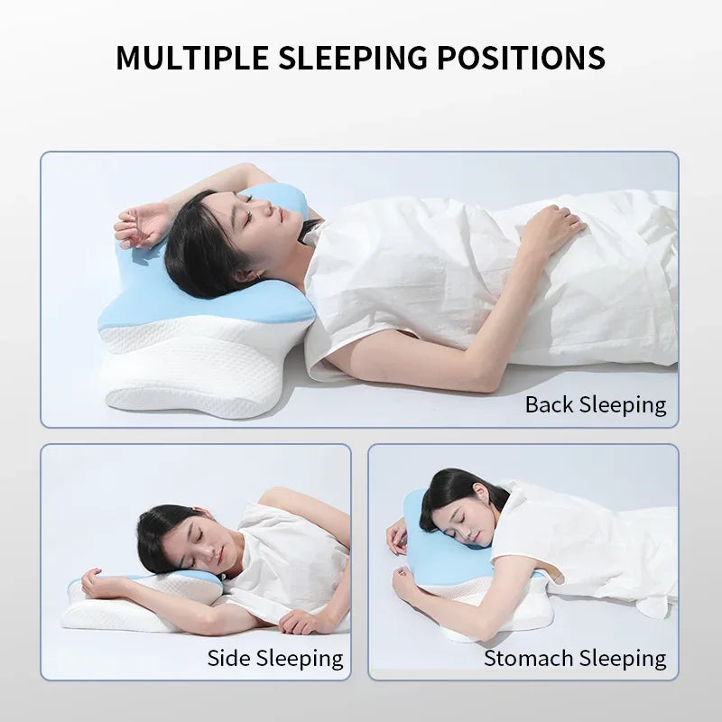 Cervical Orthopedic Pillow For Sleep Butterfly Ergonomic Memory Foam Pillow Slow Rebound Comfortable Neck Massage Bed Pillow
