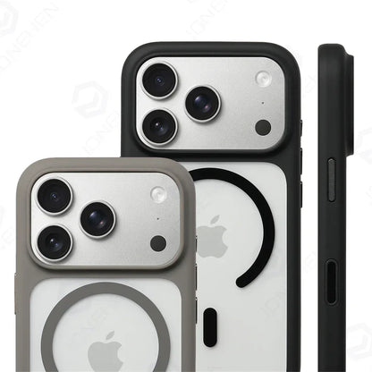 For Magsafe Transparent Camera Control Button Case For iPhone Air 16 17 Pro Max 17pro Orange Magnetic Armor Shockproof Cover