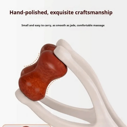 Solid Wood Finger Massage Roller with 360° Rollers Clip Design Finger Massager Acupressure Stick for Hand Meridian Relief