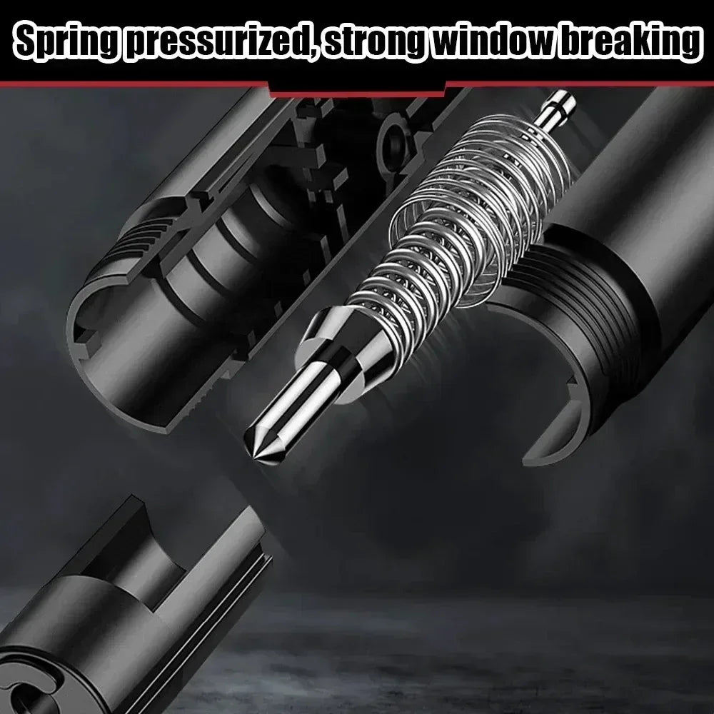 Aluminum Alloy Car Safety Rescue Hammer Automatic Seat Belt Cutter Window Breaker Emergency Rescue Tool - Urbizia