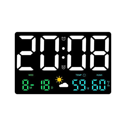 Smart Mute LED Electronic Wall Clock Modern Desk Clock Night Alarm Minimalist Thermometer Air Clock Home Decor For Living Room - Urbizia