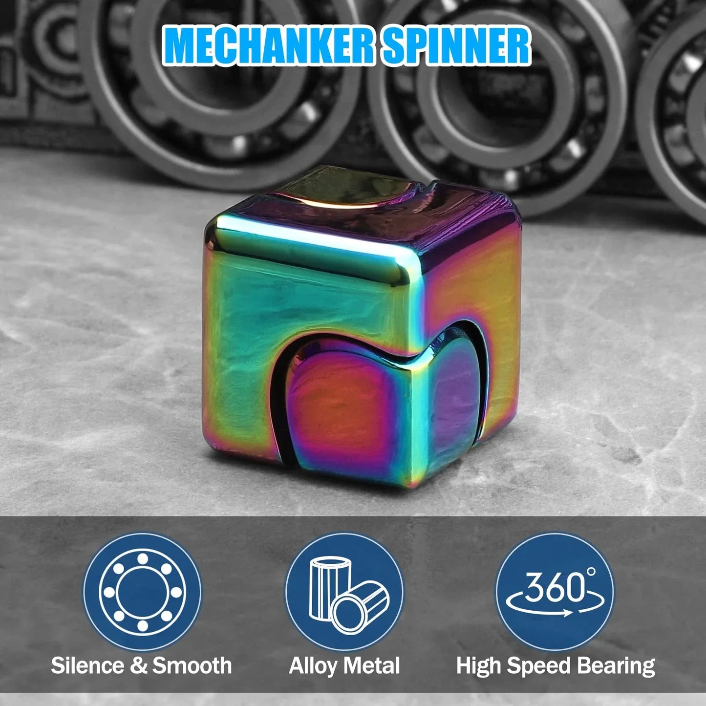 Metal Cube Spinner Fidget Toy for Stress & Focus
