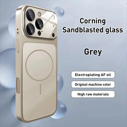 Original Glass Nano Matte Case For iPhone 17 Pro Max Air 16 15 14 13 12 11 Magnetic for Magsafe Wireless Charging Armor Funda