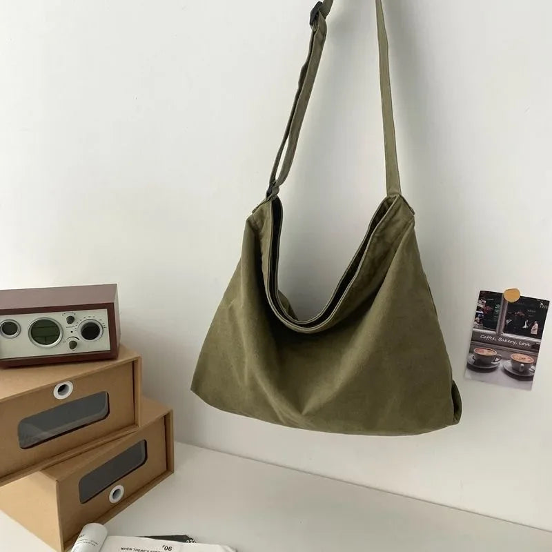 Spring 2026 Japanese Style Canvas Messenger Bag for Men Retro Thickened Sturdy Free Shipping