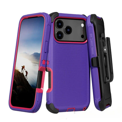 3-in-1 Military Armor iPhone Case with Belt Clip