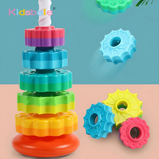 Rotating Rainbow Spinning Stacking Toy – Early Learning Puzzle for Kids